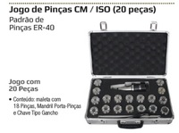 Jogo de pinças CM/ISO PADRÃO ER-40 (20pçs) CM-3