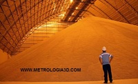 Medição de estoque a granel soja milho açucar minério